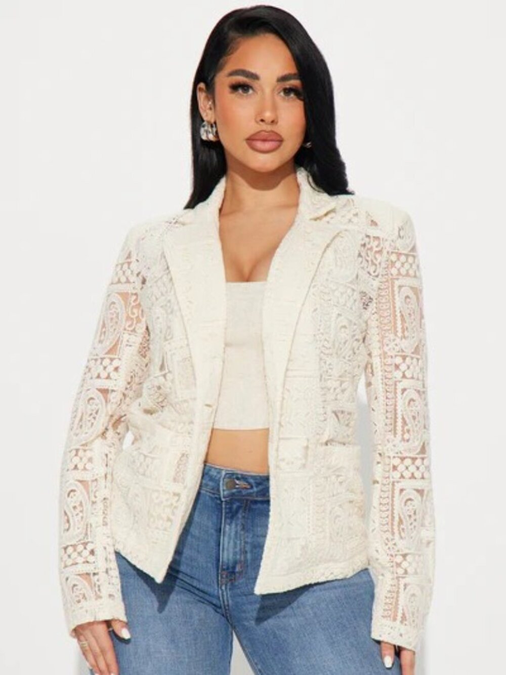 All For Me Crotchet Blazer - Cream